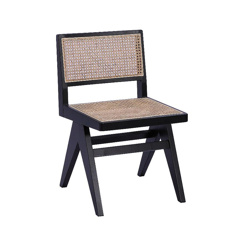 藤编剪刀腿木椅
